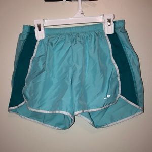 Blue running shorts